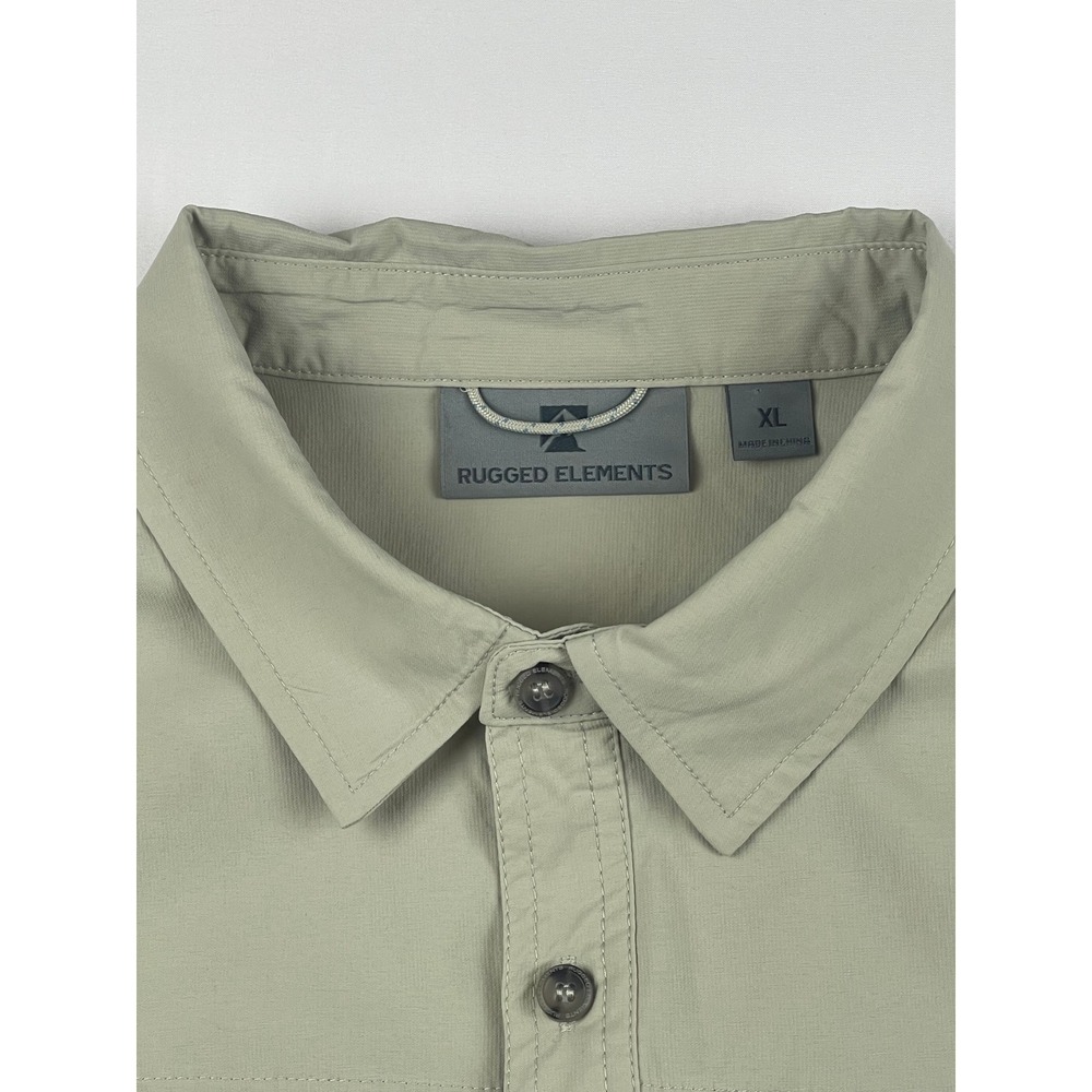 Rugged Elements Men's Khaki/Pale Green LS Utility Work Shirt Size XL 00827 - Picture 2 of 13